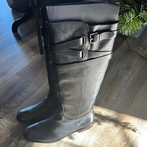 NIB Coach Cayden Smooth Nappa pull on black leather boots!